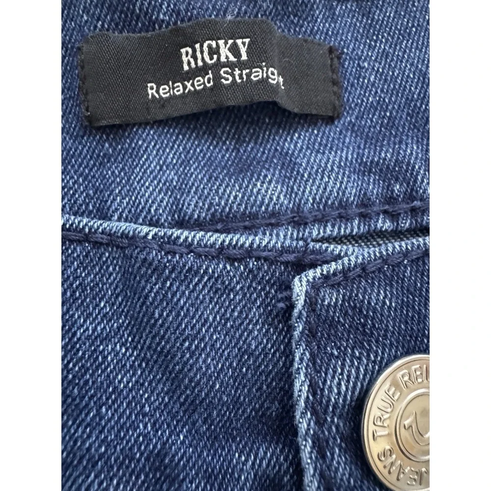 TRUE RELIGION RICKY BIG T NO FLAP RELAXED STRAIGHT 700227 JEANS 34 X 34‎